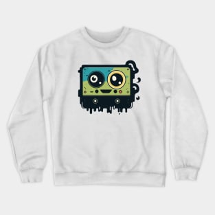 Tape Cassette Cute Kawaii Happy Monster Crewneck Sweatshirt